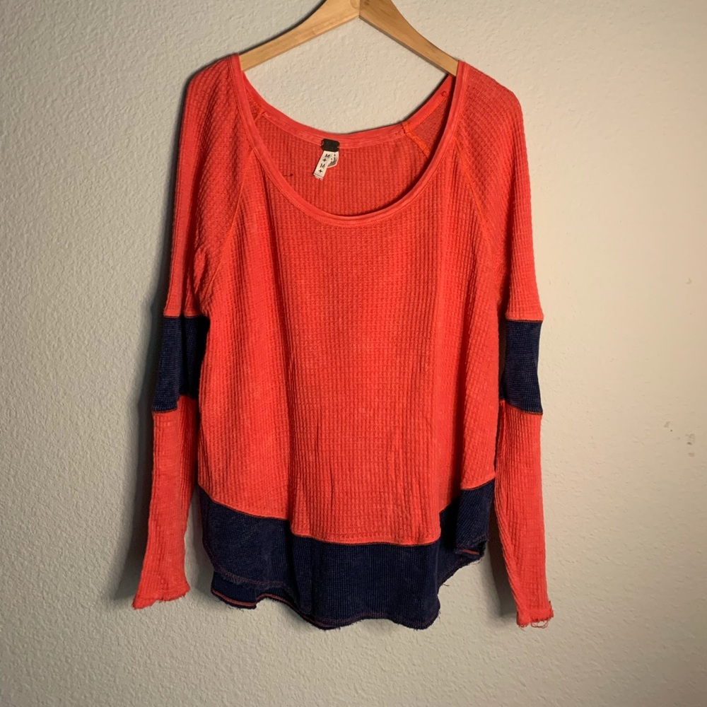 Free People Waffle Shirt